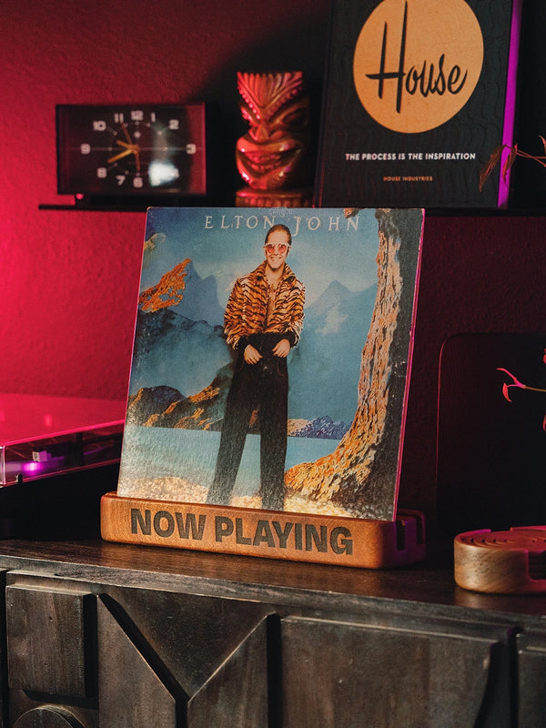 NOW PLAYING Wood Record Stand