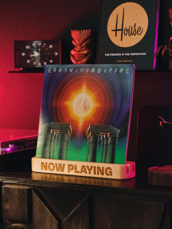 NOW PLAYING Wood Record Stand