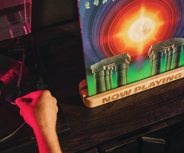 NOW PLAYING Wood Record Stand
