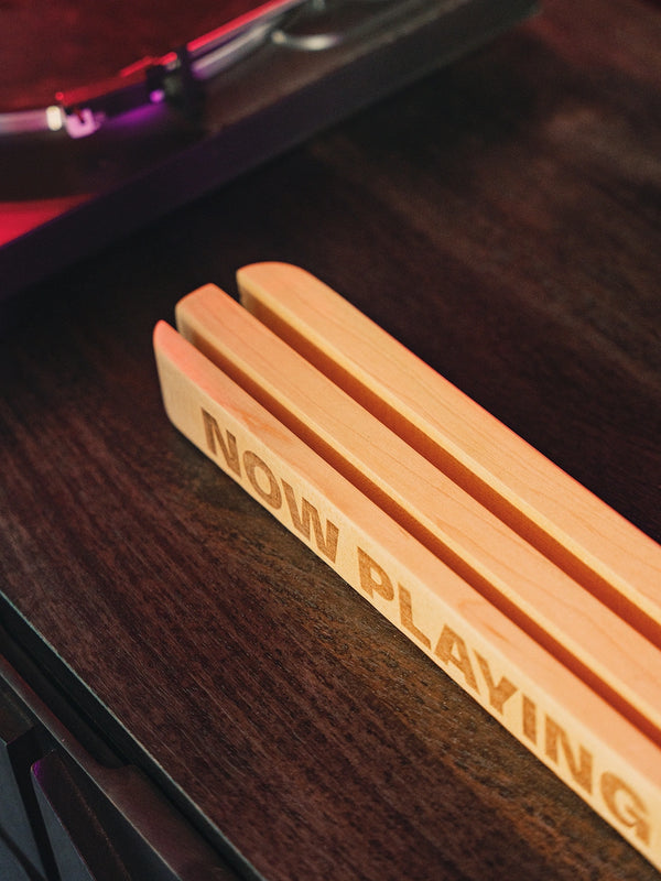 NOW PLAYING Wood Record Stand